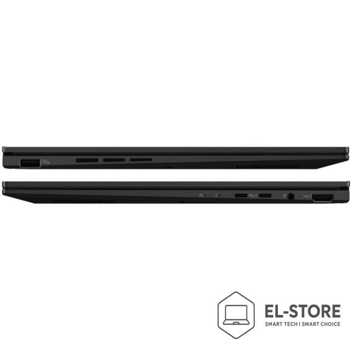 Smukła obudowa ASUS Zenbook – widok profilu i złączy.